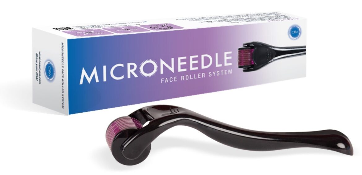 Microneedle facial roller para estimular colágeno en casa