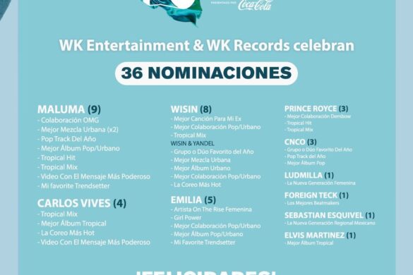 Walter Kolm’s Wk Entertainment & Wk Records Celebrate A Massive 36 Nominations For Premios Juventud