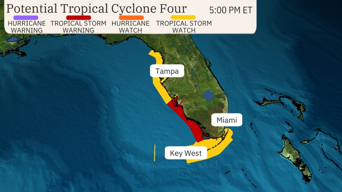 FEMA is monitoring closely a potential tropical depression over the Straits of