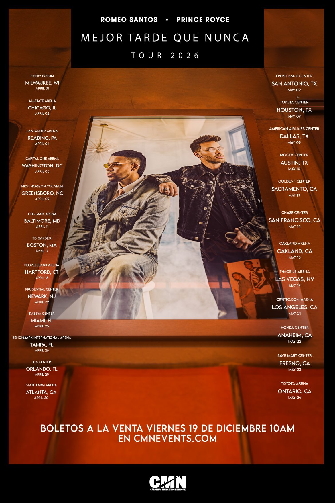 Romeo Santos Y Prince Royce Anuncian Gira “Better Late Than Never”