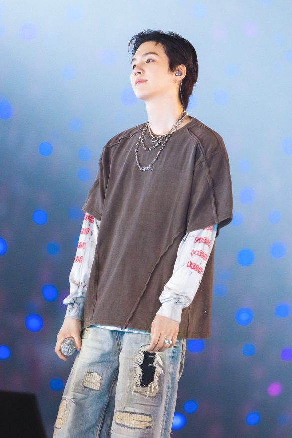Suga performing during the Arirang World Tour concert